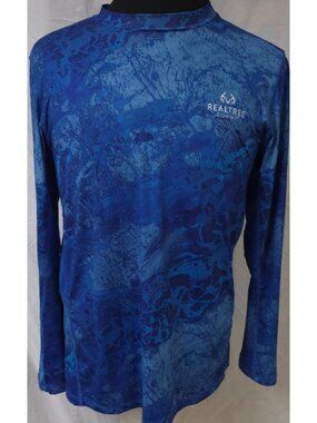 Real Tree Fishing Blue Wave Camo Mens Medium Long Sleeve Performance Shirt